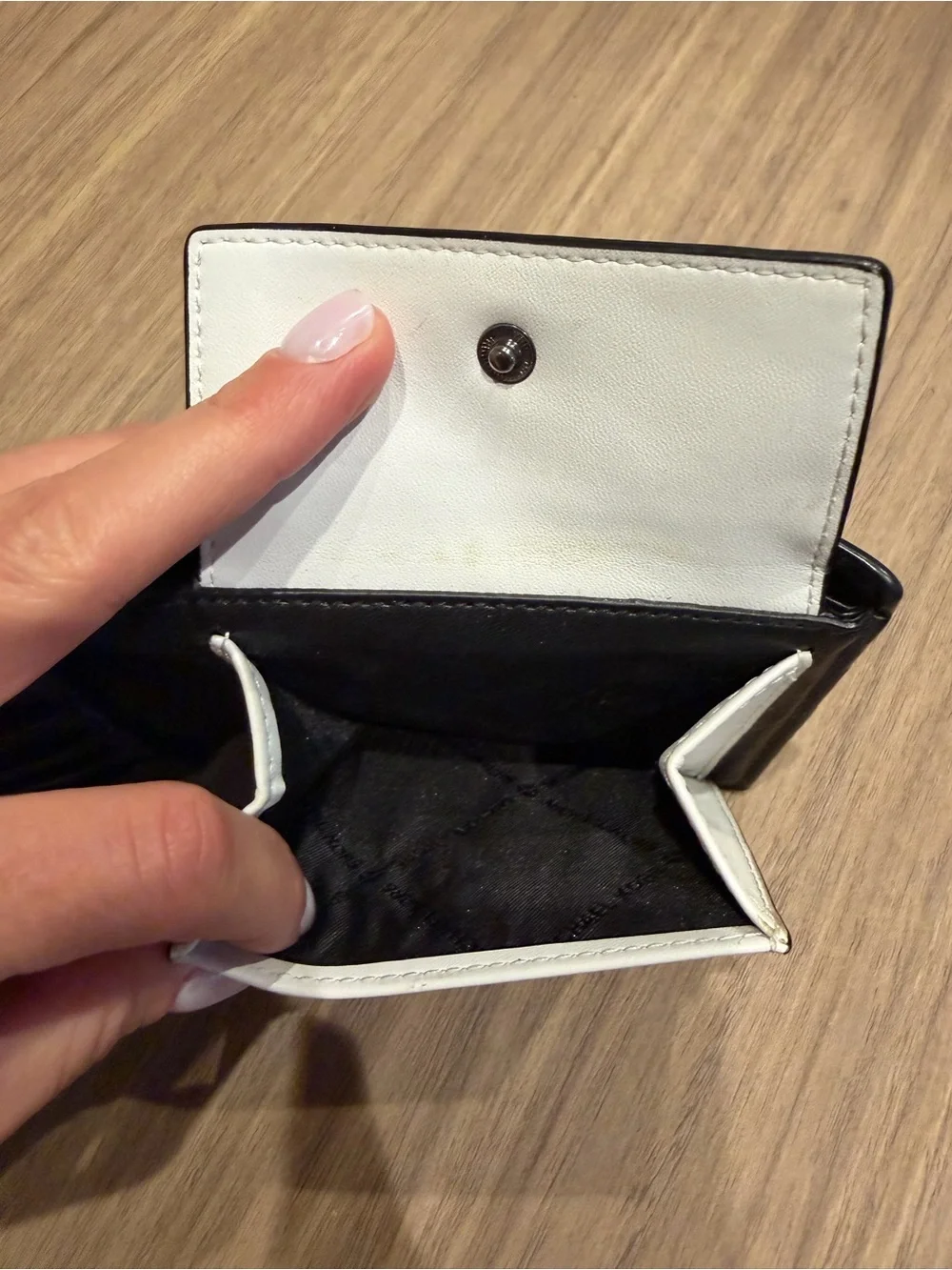 Michael Kors Black and White Pebbled Leather Men's Wallet